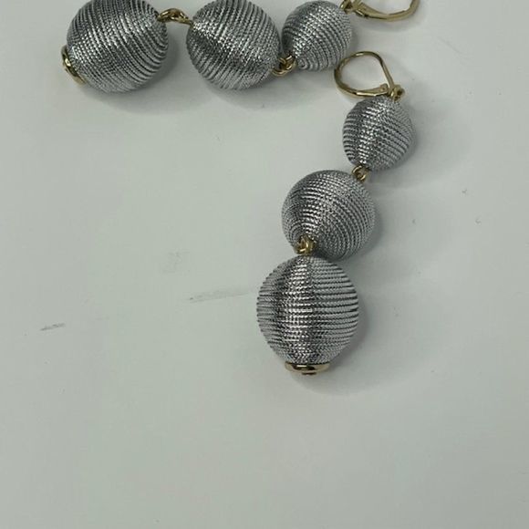 J. Crew Silver Gold Bobble Dangling Earrings - Picture 2 of 2
